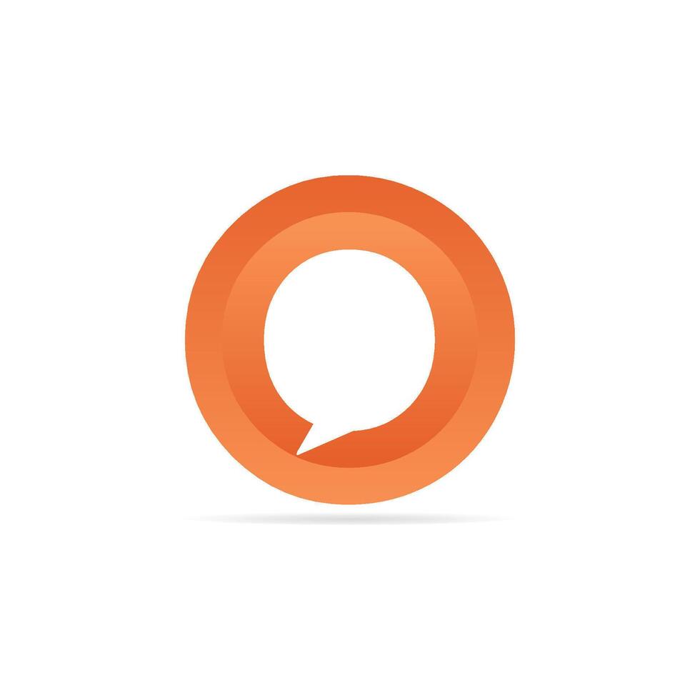 BO letter logo with speech bubble negative space vector