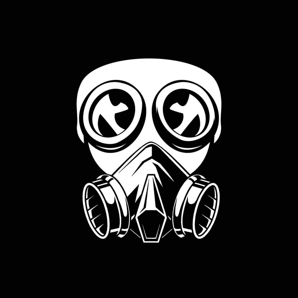 Illustration of gas mask. Protection army equipment from toxic and chemical danger for safety vector