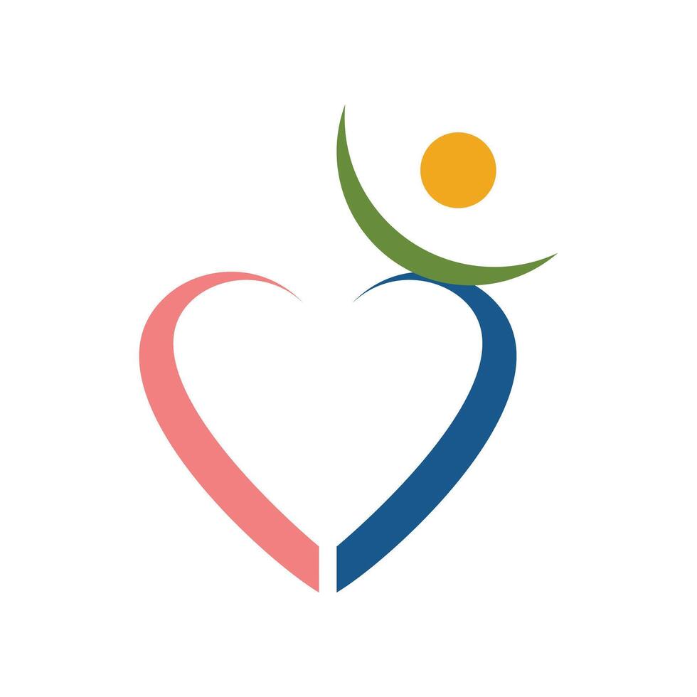 love healthy human icon logo design template vector