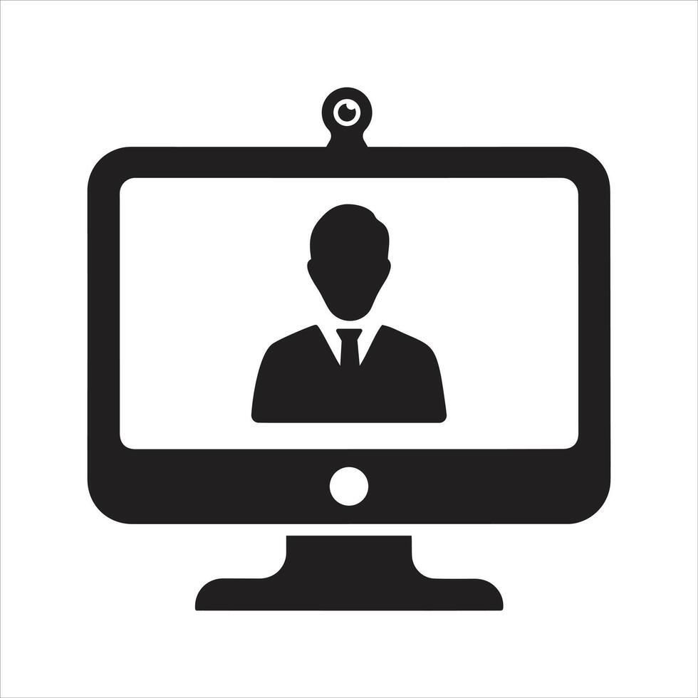 Online conversation icon. Working from home icon vector