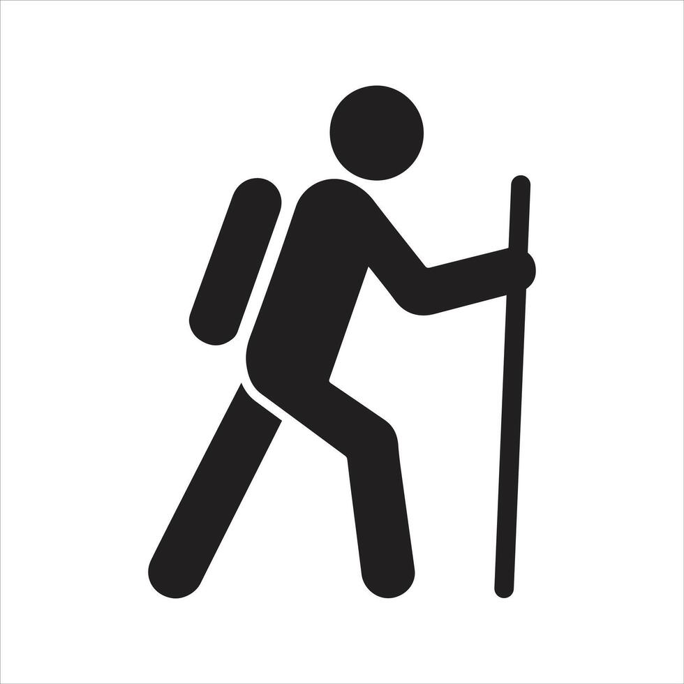 Hiking icon. Walking man. Trail icon vector