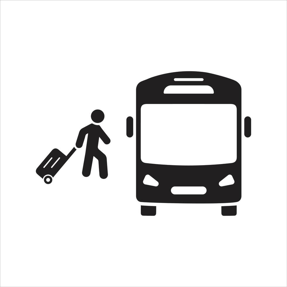 Tourist icon. Travel. Travelling by bus icon vector