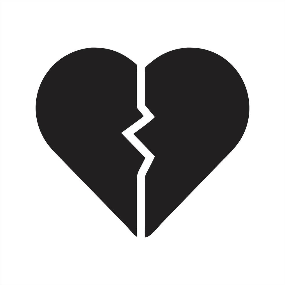 Broken heart icon. Love icon vector