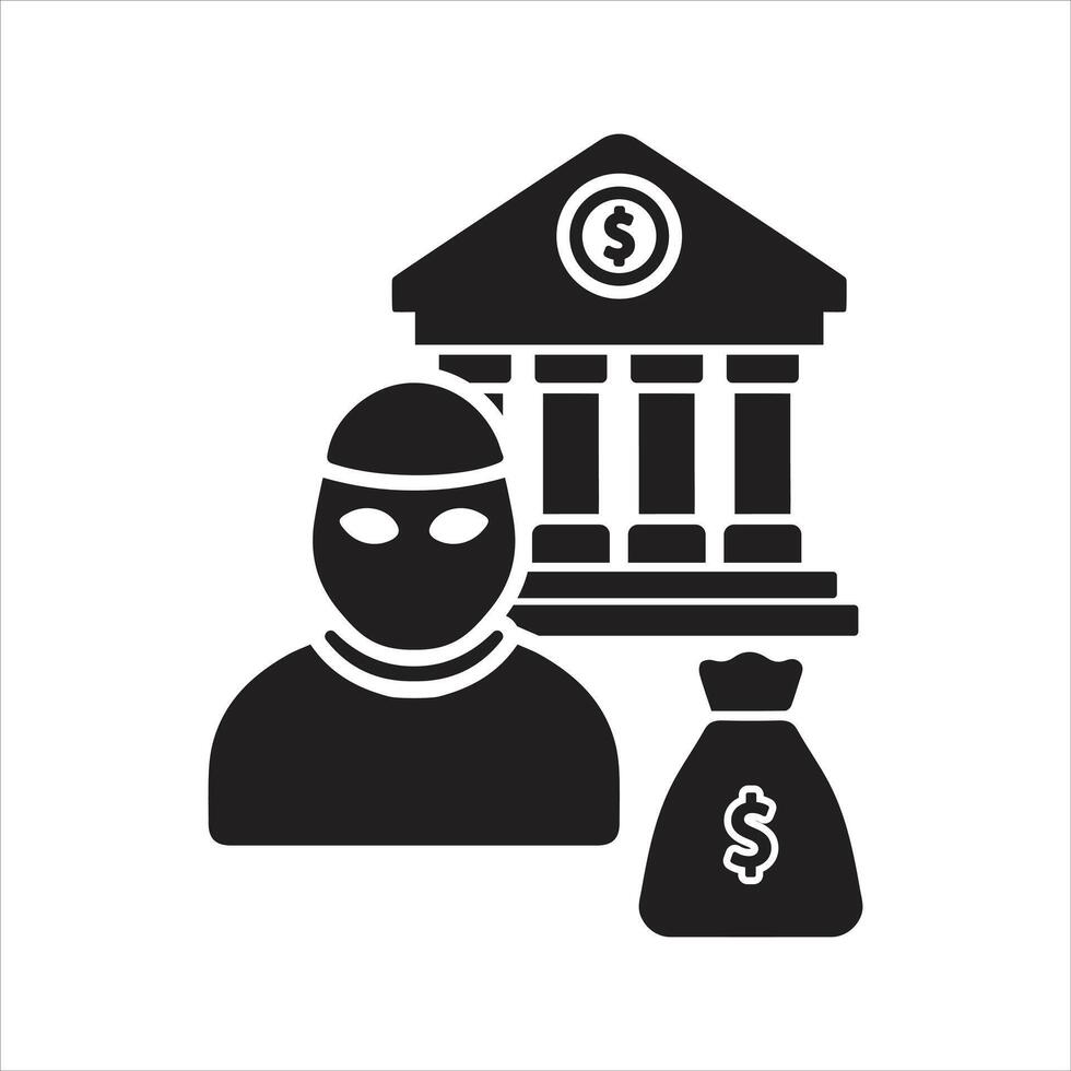 Bandit icon. Crime. Bank robbery icon vector