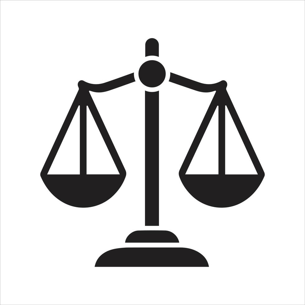 Law scale icon. Balance of justice icon vector