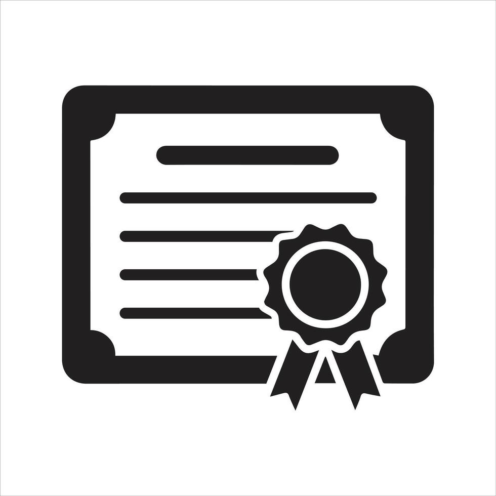 Certificate icon. and glyph vector