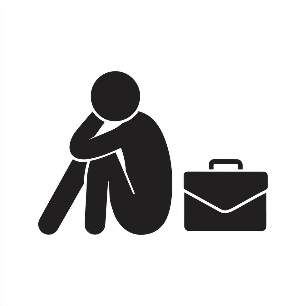 Unemployment icon. Desperate businessman icon vector