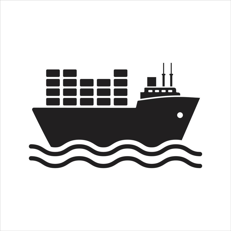 Cargo ship icon. Ship icon vector