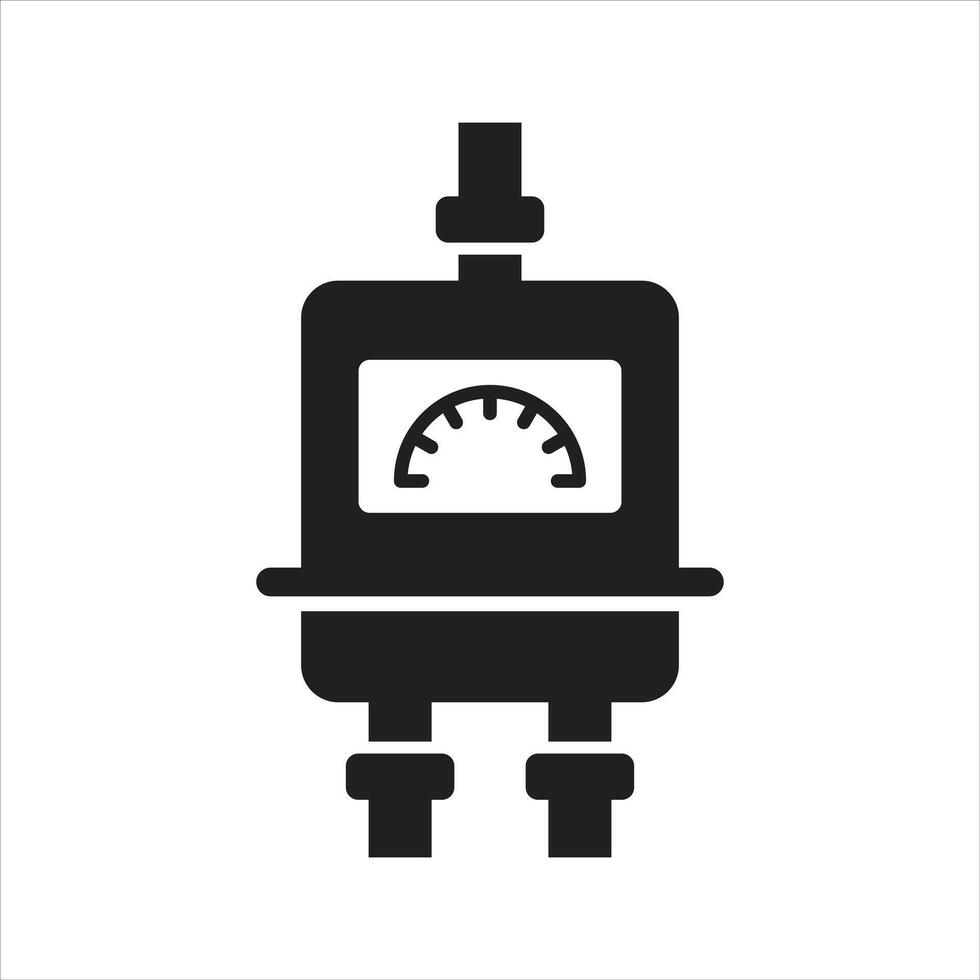Measure manometer icon. Residential gas meter icon, diaphragm meter. Natural gas icon vector