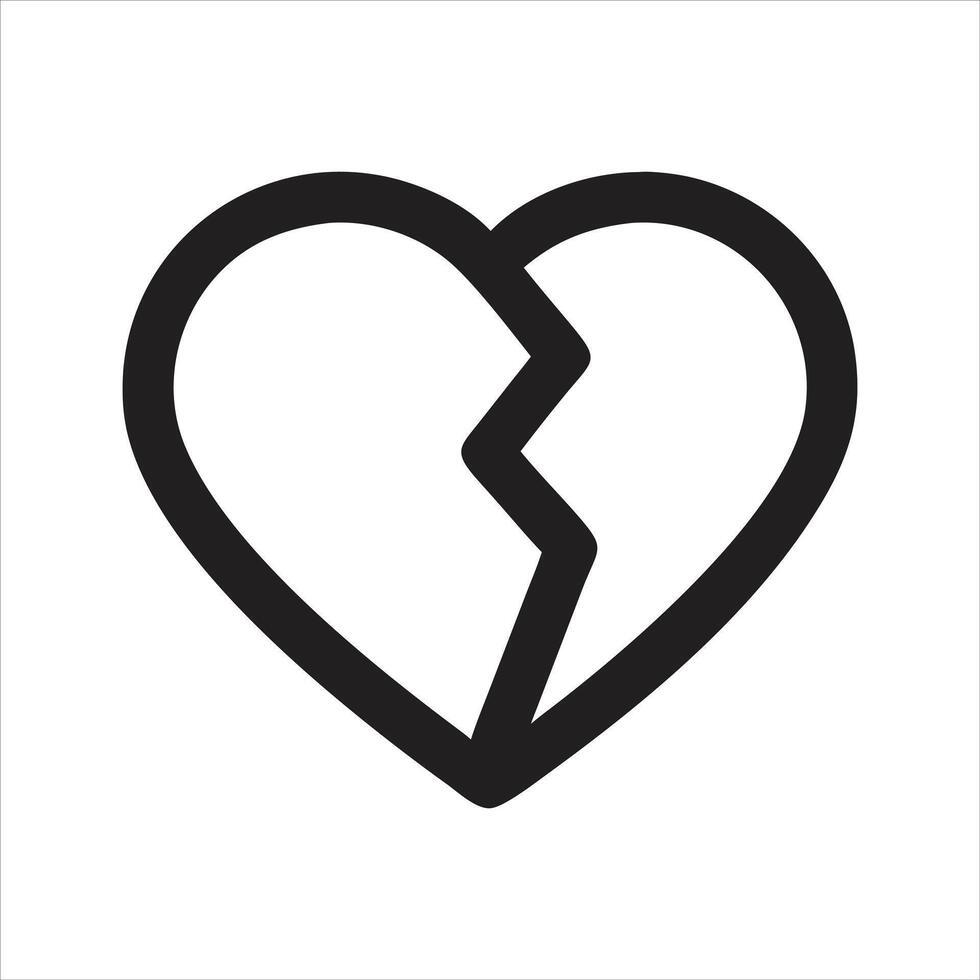 Broken heart icon. Love icon vector