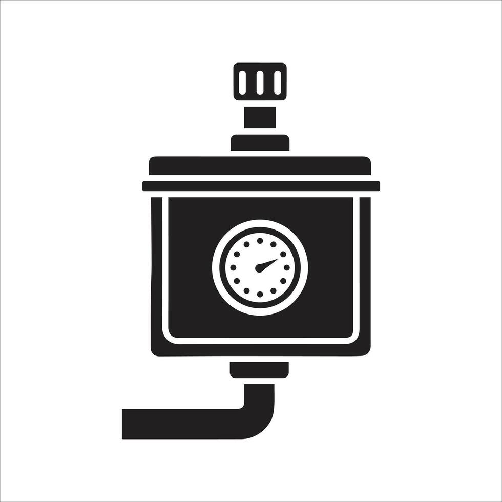 Residential gas meter icon, diaphragm meter. Natural gas icon vector