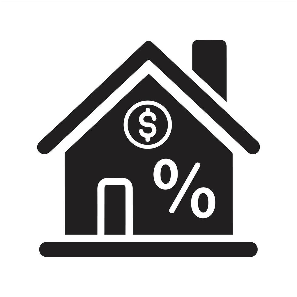Real estate. Cost of living. House. Interest rate. Property value. Mortgage rate icon vector