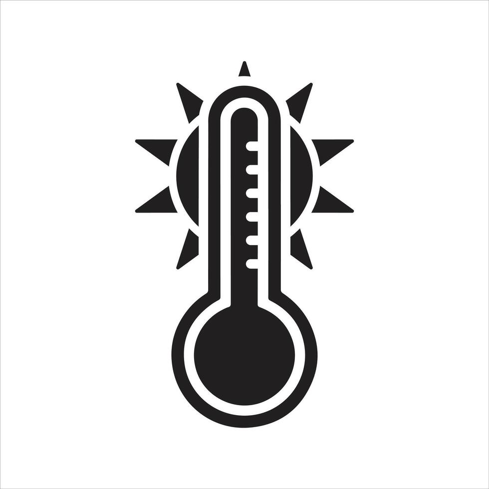 Heatwave icon, climate change, global warming. Thermometer icon vector