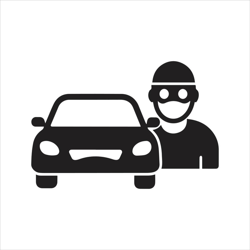Car thief icon. Bandit. Crime icon vector