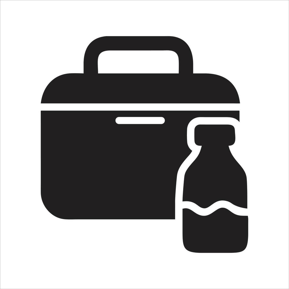 Lunch box icon. Healthy eating icon vector