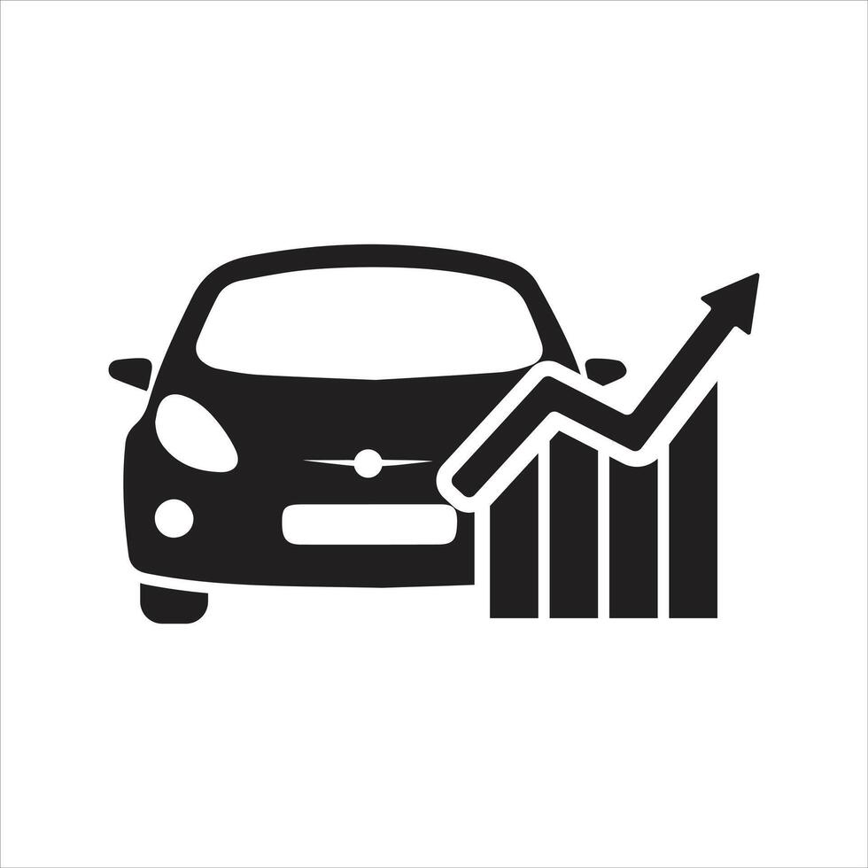 Car price growth icon. Car running costs icon vector