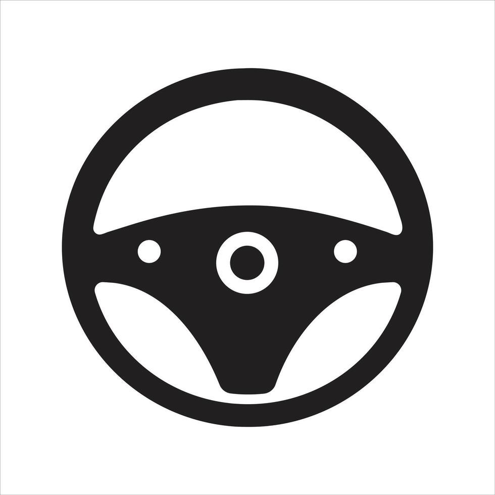 Steering wheel icon. Test drive icon vector