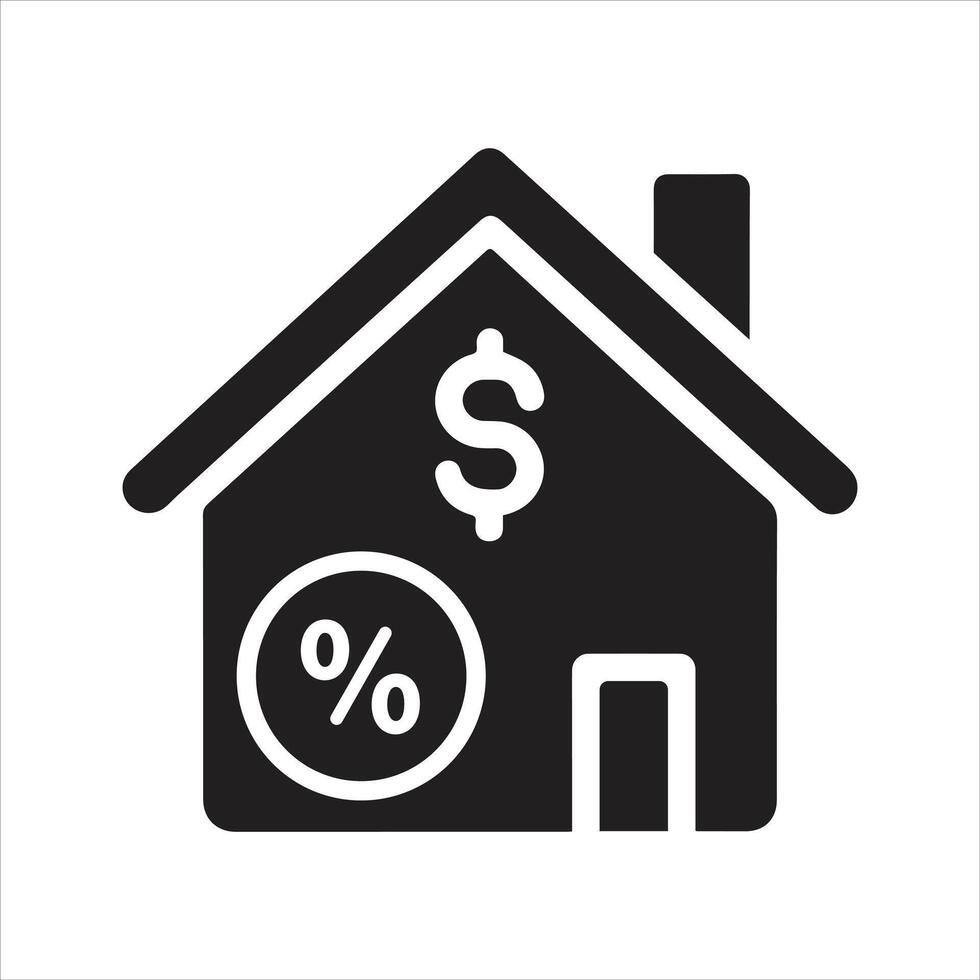 Real estate. Cost of living. House. Interest rate. Property value. Mortgage rate icon vector
