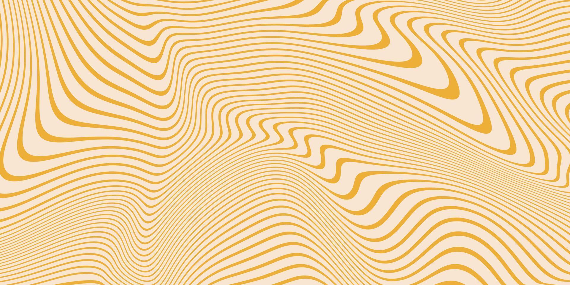 Psihedelic Abstract Stripes Background with White and Yellow Colors. Waves with optical illusion effect. Modern design with hipnotic lines vector