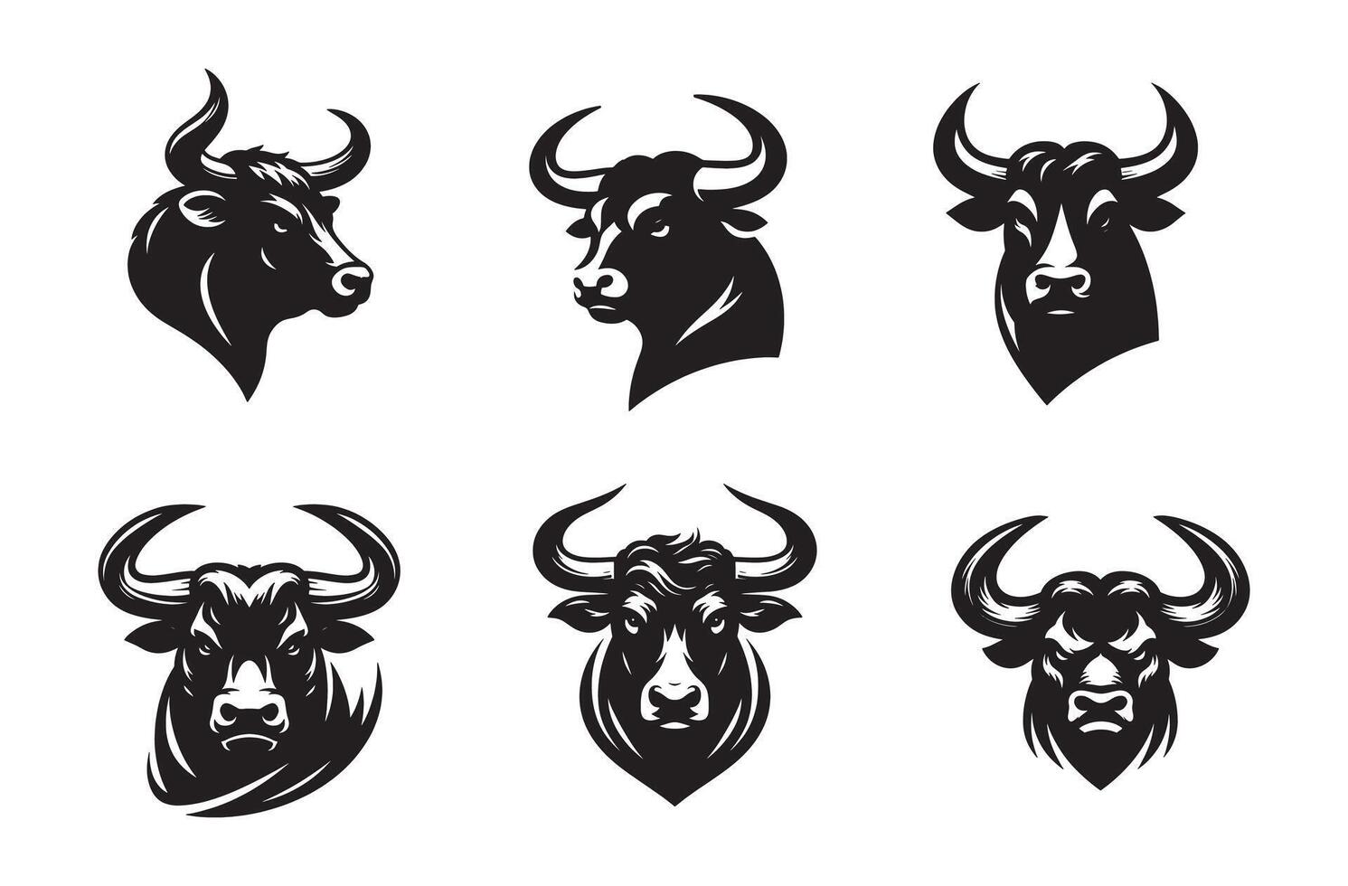 Angry Bull Silhouette Illustration Design vector