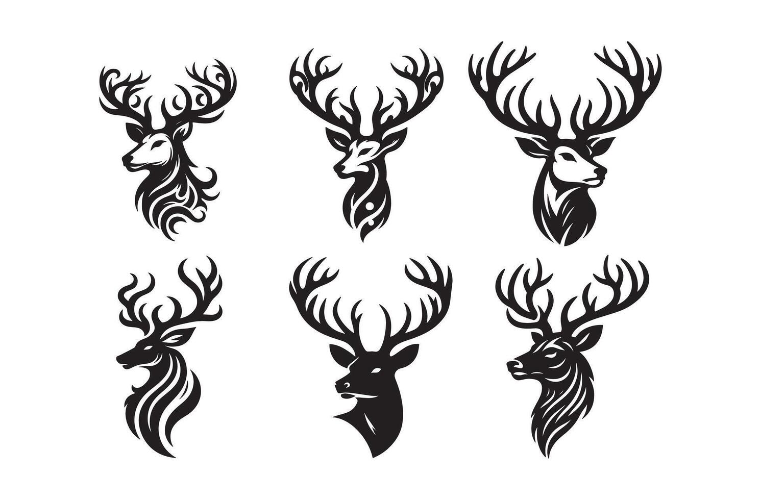 Deer head silhouette design vector