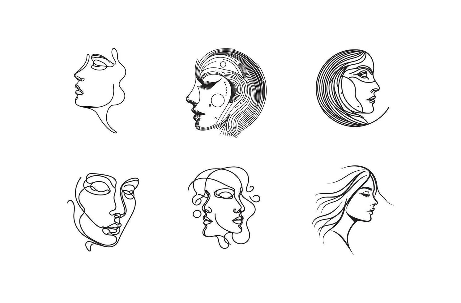 simple face line drawing illustration vector