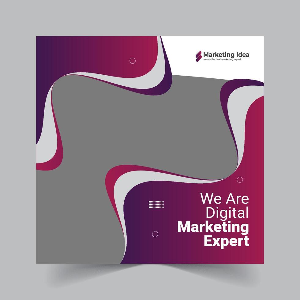 Editable Square Banner Marketing Agencies with Image Space vector