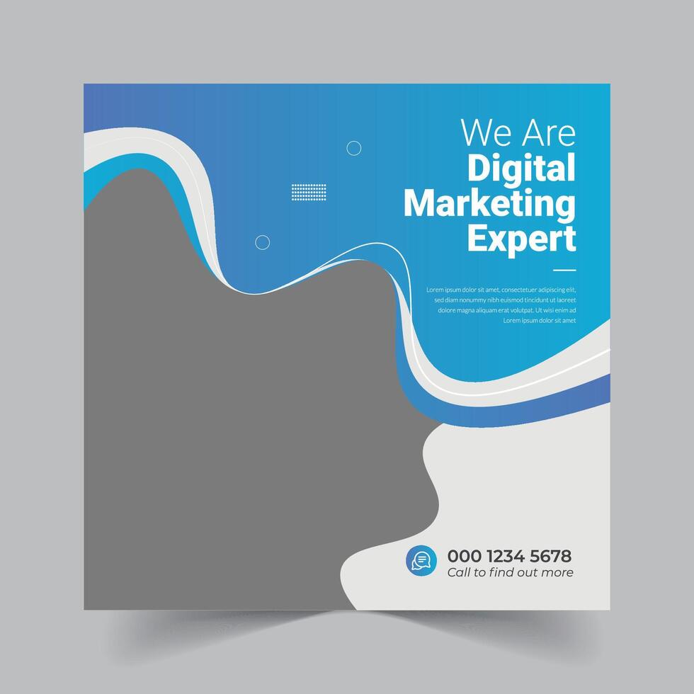 Social Media Template with Photo Area vector