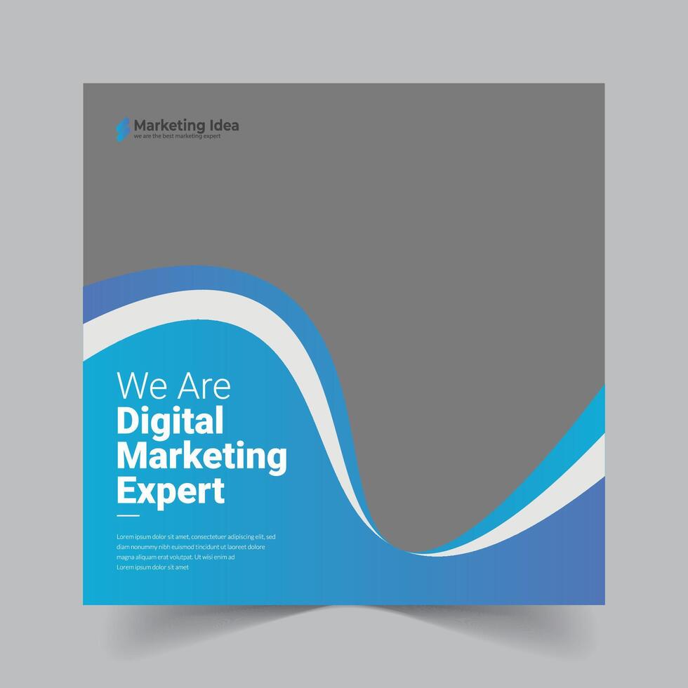 Pro Editable Square Marketing Banner, Social Media Template for Business Promotion with Photo Placeholder vector
