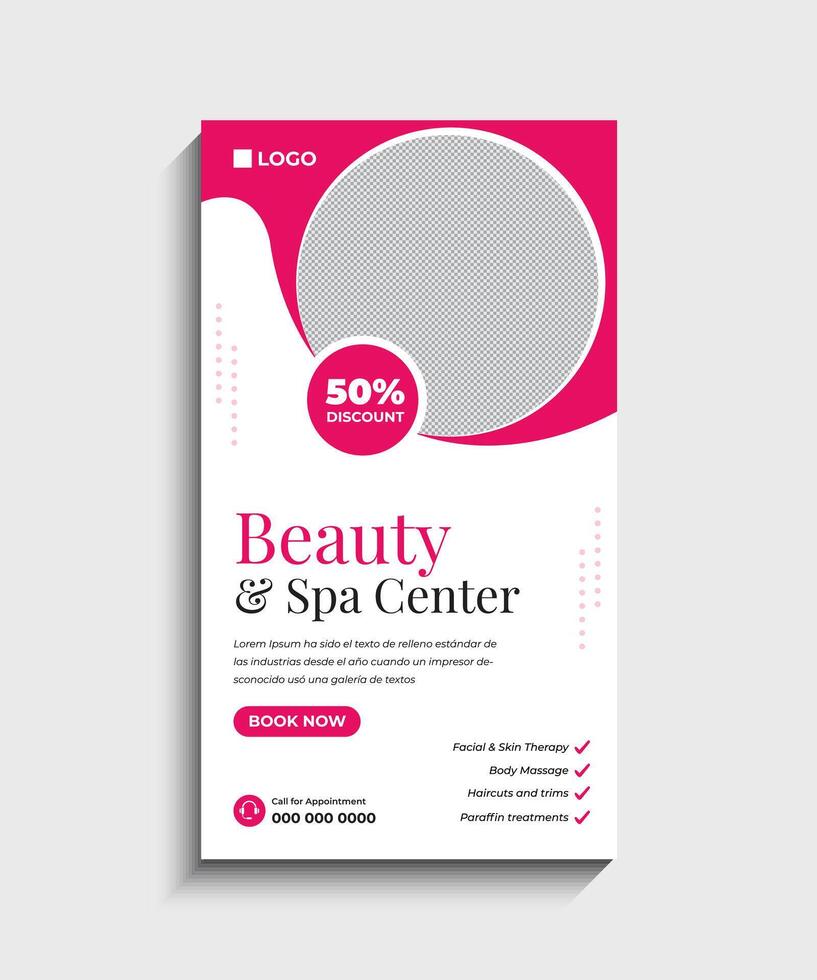 Spa Salon Social Media Story Template Design vector