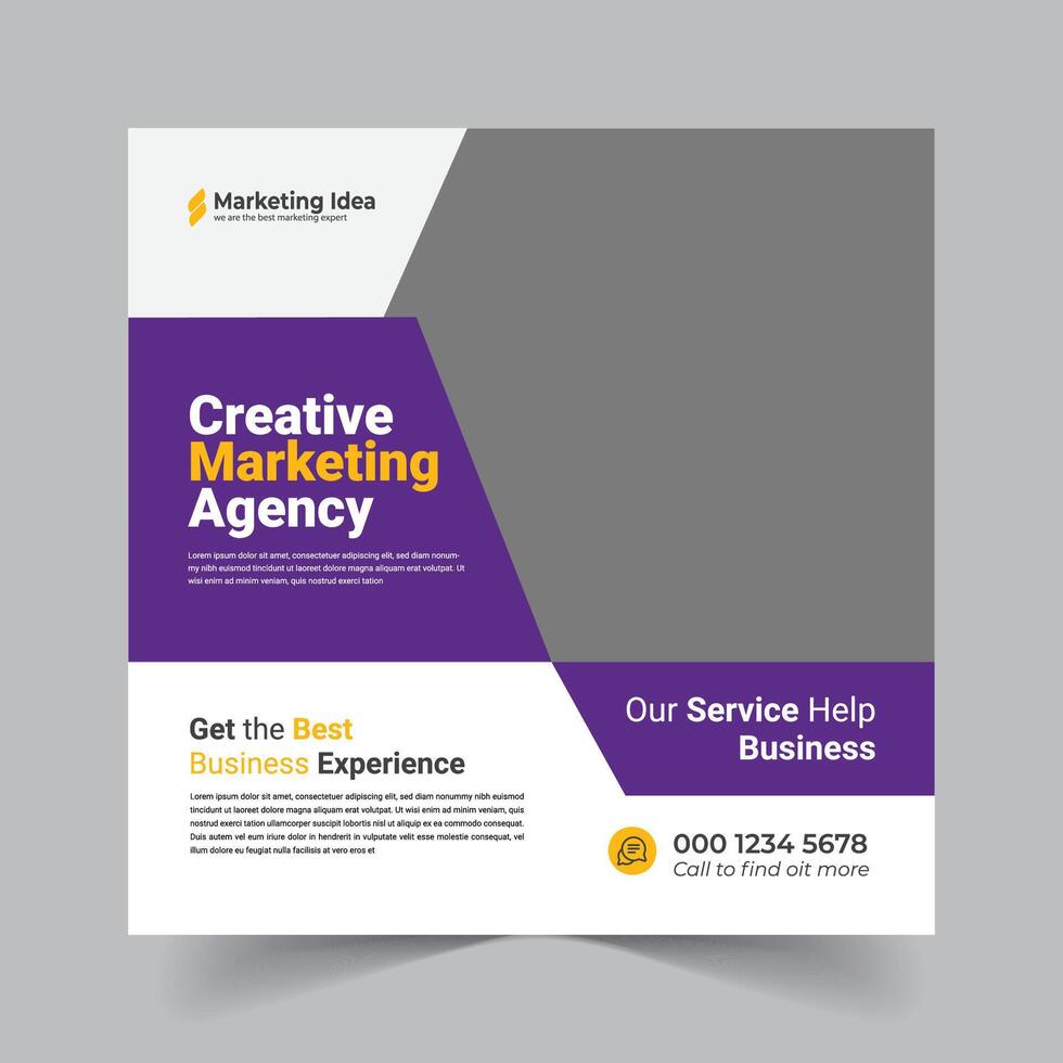 Marketing Agency Template with Image Placeholder vector