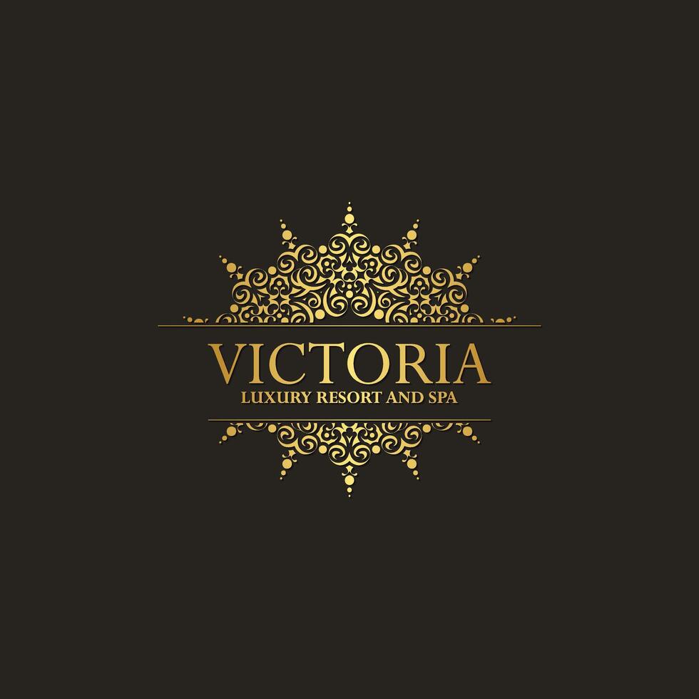 Luxury hotel label template. Trendy vintage royal ornament frames illustration. vector