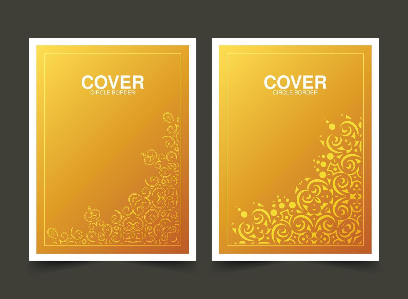cover of elegant pattern motif in gold color vector