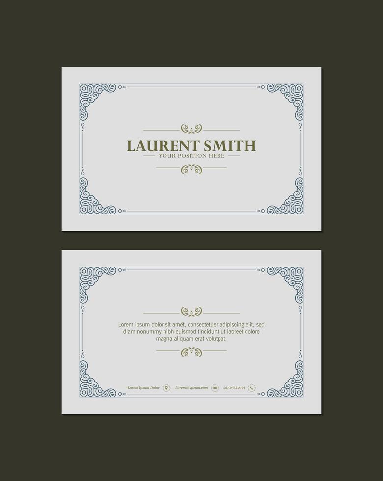 Classic ornament pattern business card design vector
