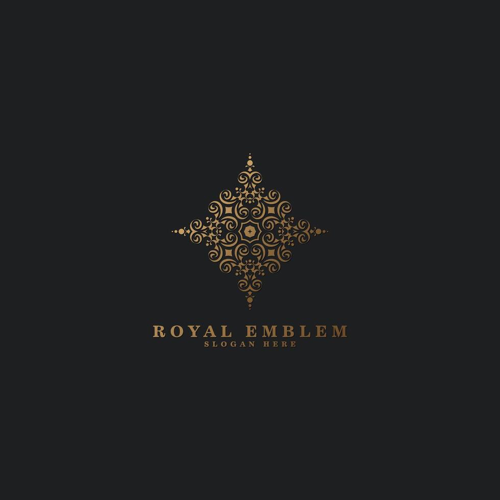 luxury ornament logo line art vector