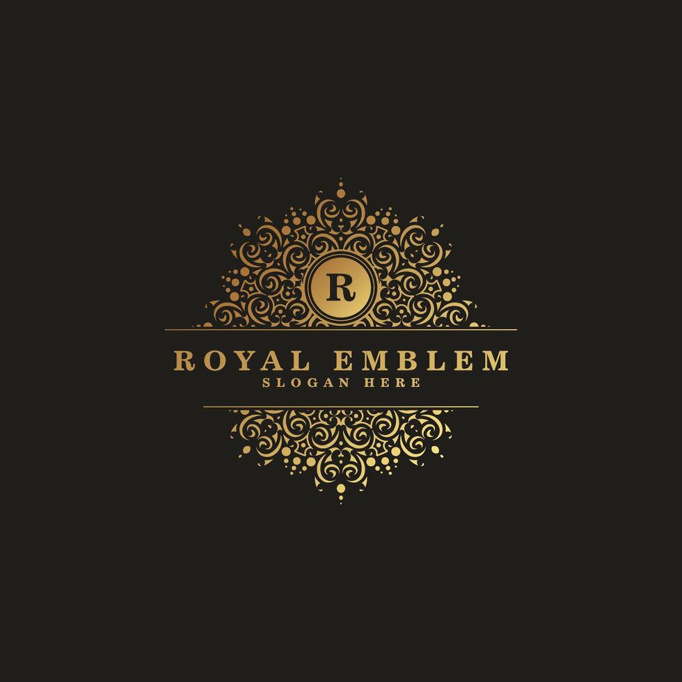 luxury ornament logo line art vector