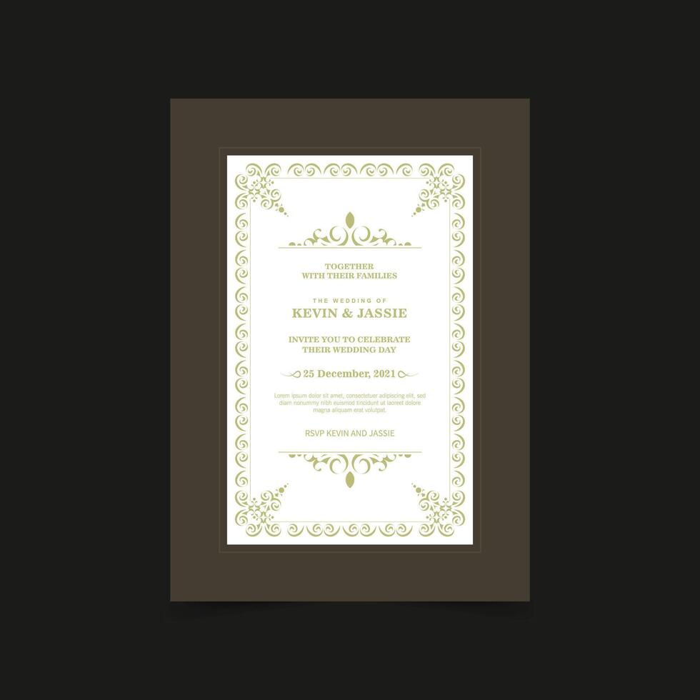 Art wedding invitation with pattern motif vector