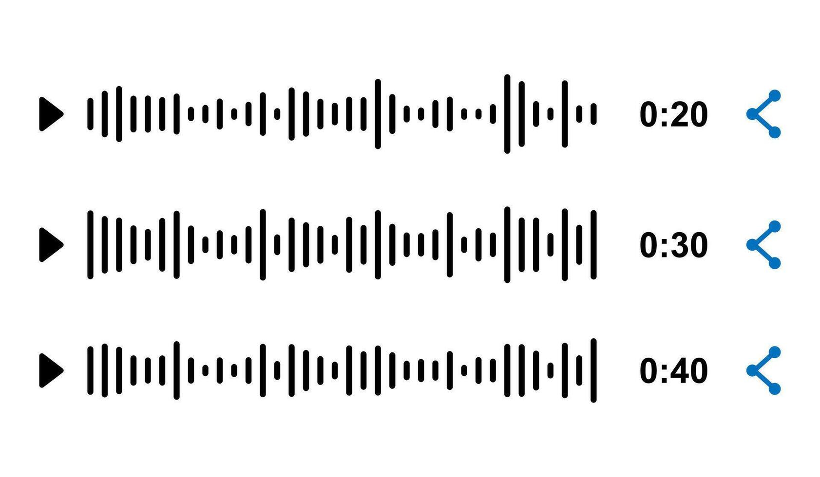 Digital sound wave equalizer, simple audio sound waves effect. vector