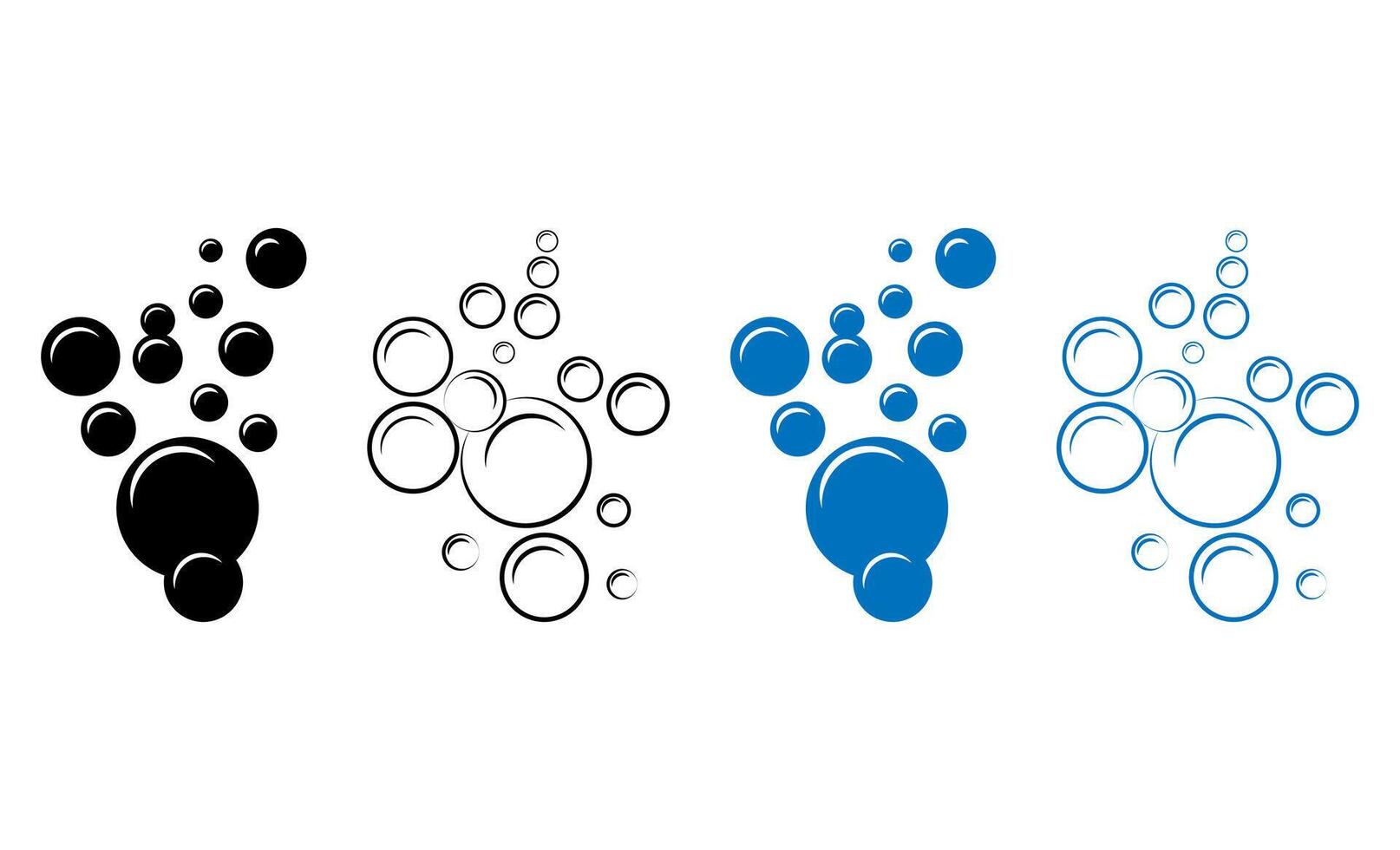 Bubbles design art. Clear soda drops line icon silhouettes. Fizzy drink water bubble icon design. vector