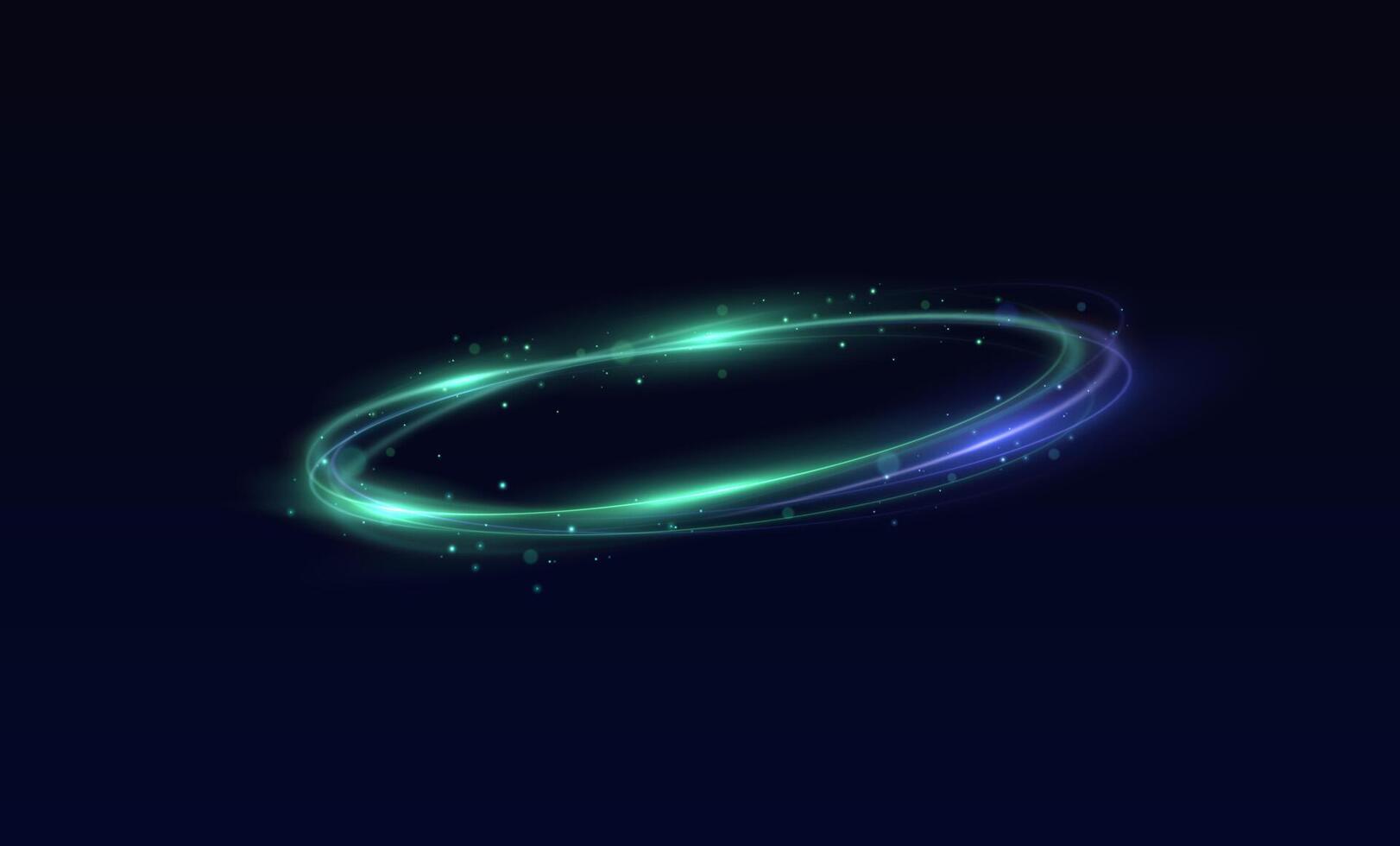 Neon swirl. Curve blue line light effect. Abstract ring background with glowing swirling background. Energy flow tunnel. Blue portal, platform. Magic circle . Luminous spiral. round frame vector