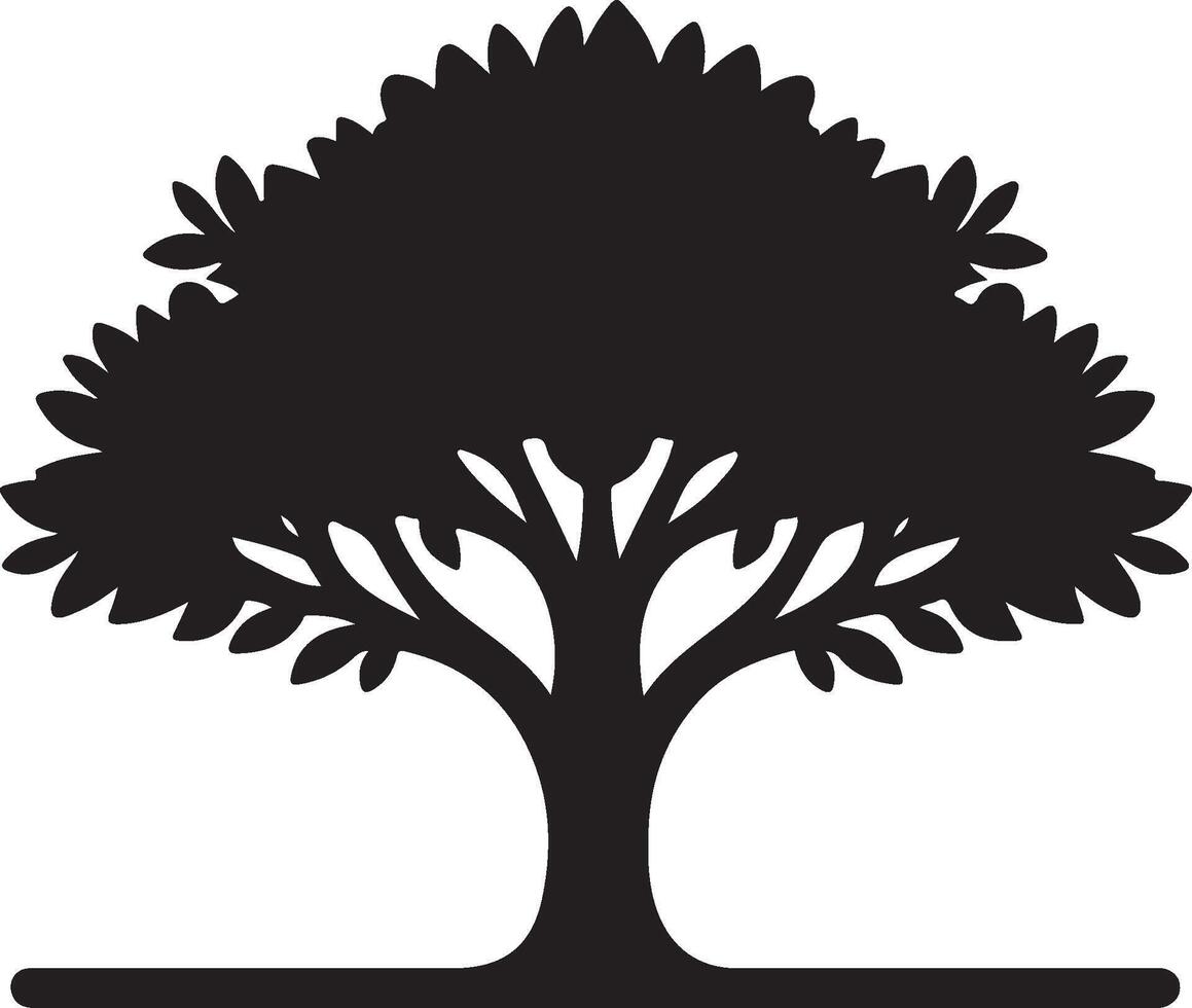 Silhouette of a mango tree. vector
