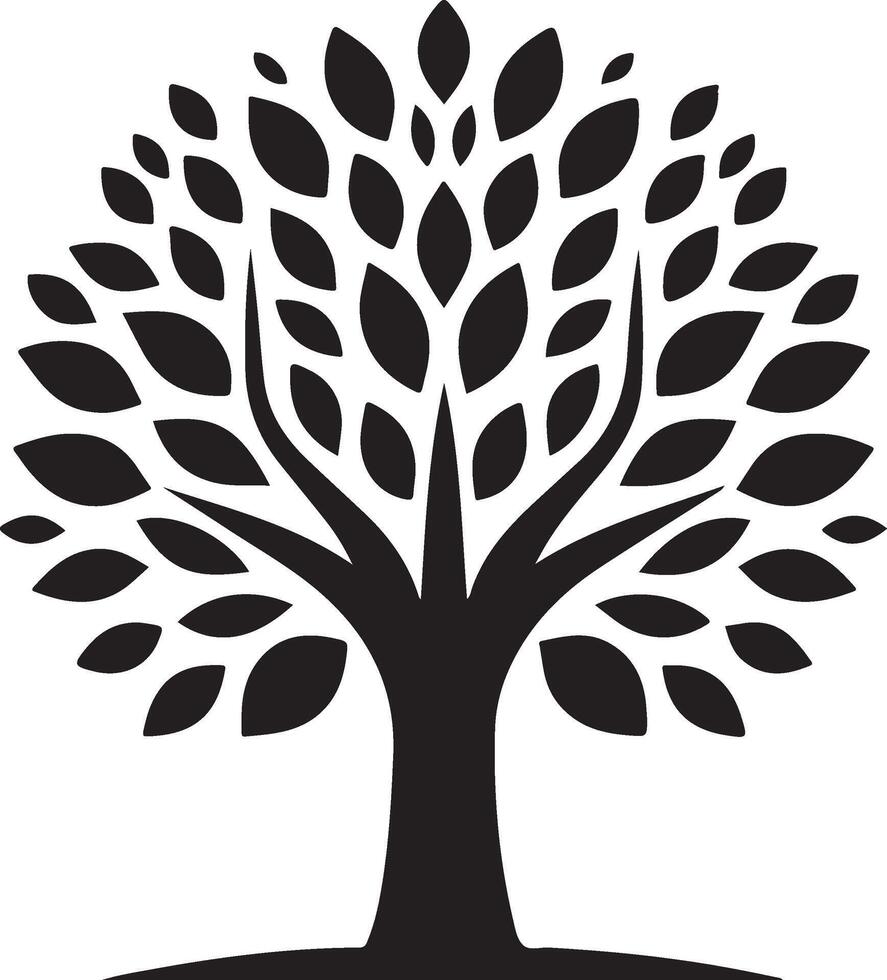 Silhouette of a tree. vector