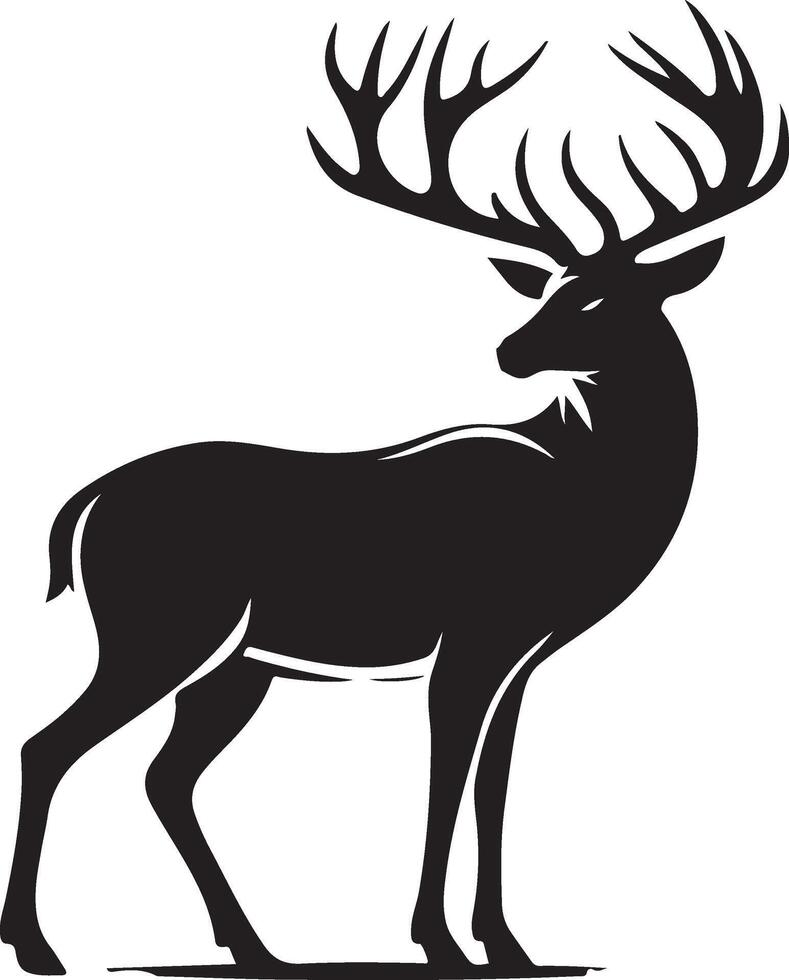 Reindeer silhouette icon. vector