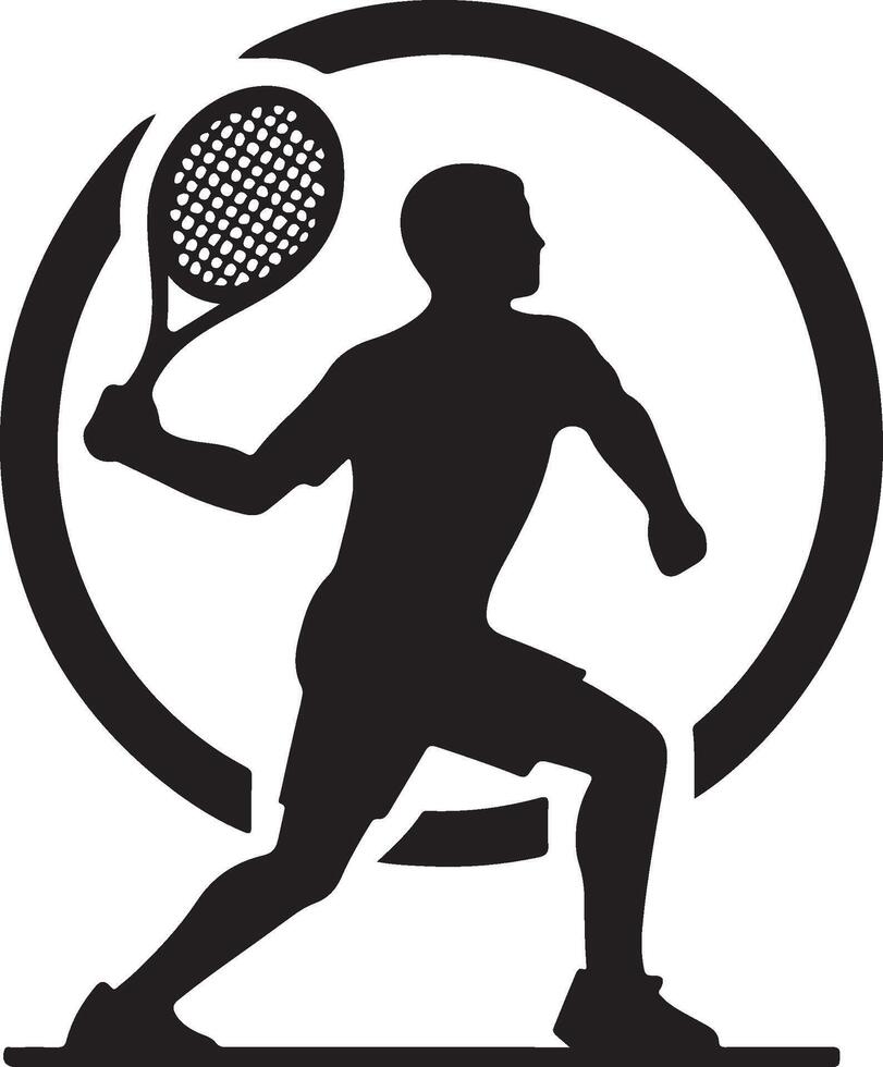 A player playing racket tournament. vector