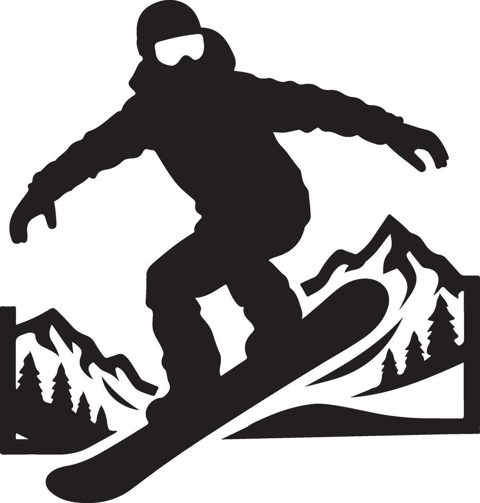 Snowboarding on ice. vector