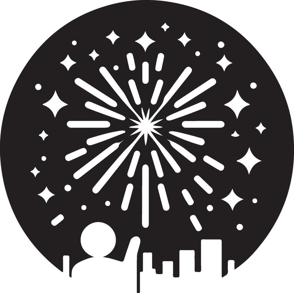 Fireworks in new year eve. vector