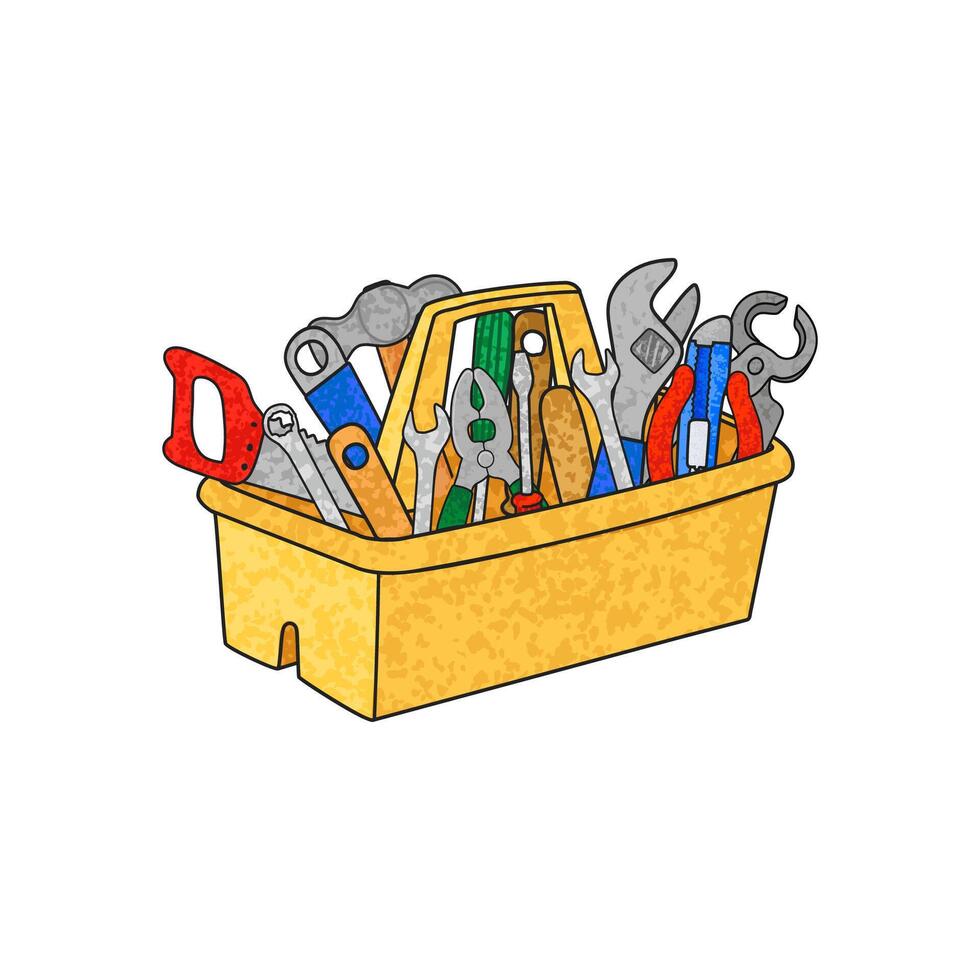 Colorful Illustration Of Toolbox Isolated on White Background vector