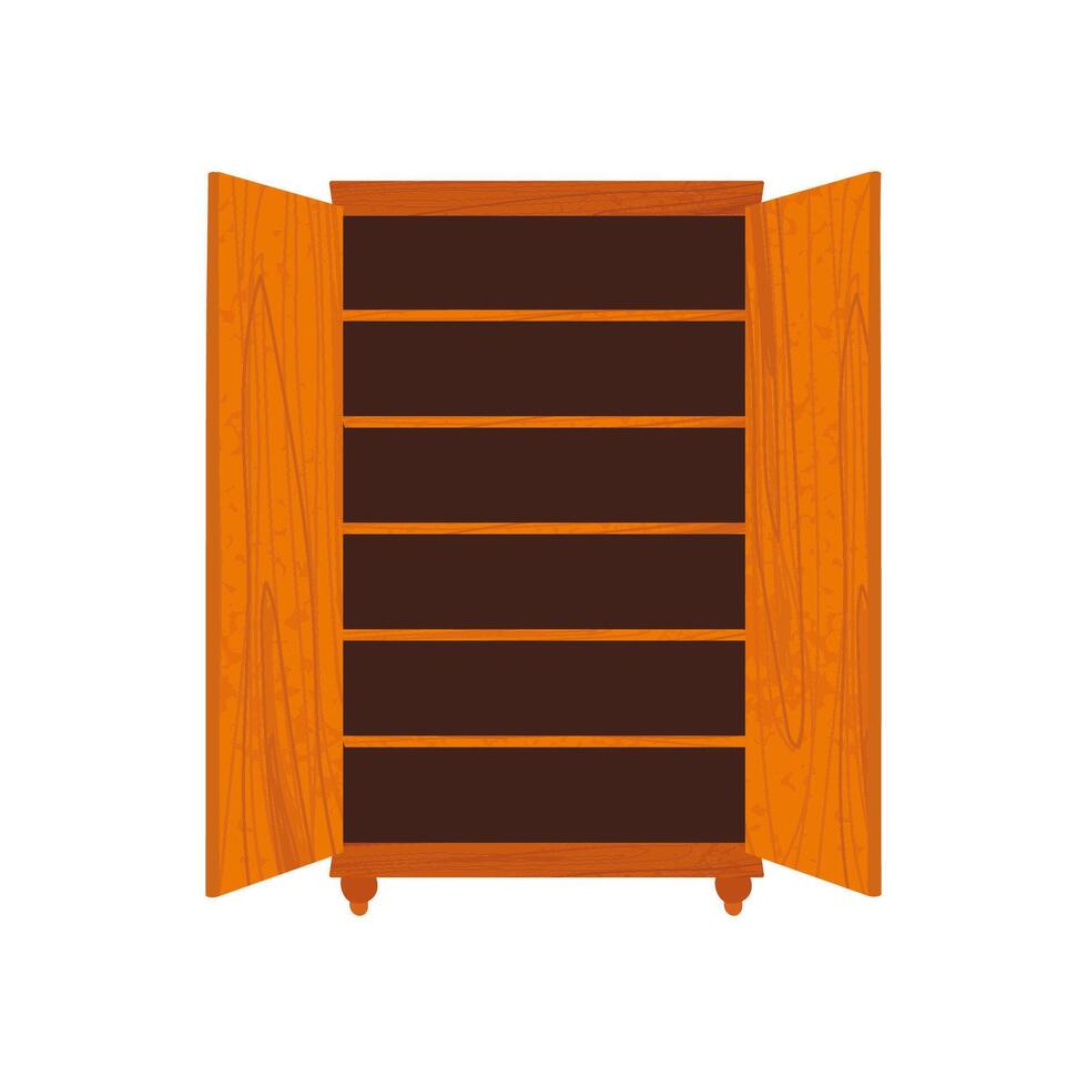 Colorful Illustration of Open Wardrobe vector