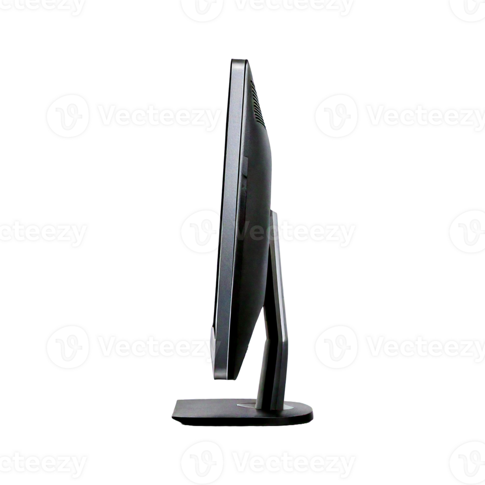 black computer monitor. side view png