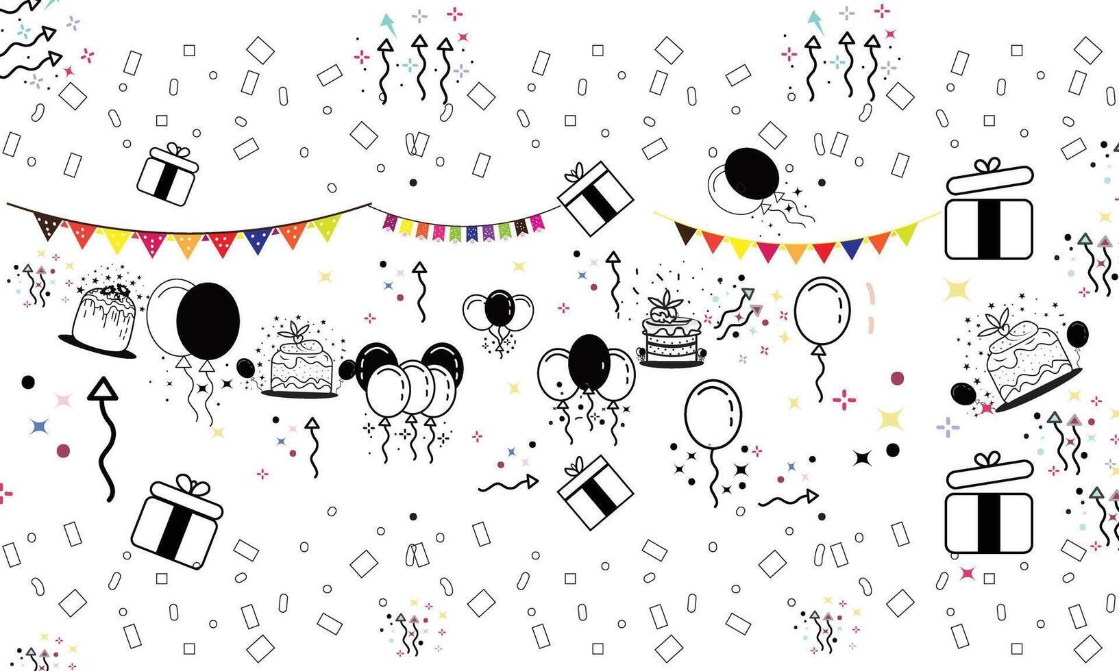 Collection of various festive elements for a birthday party vector
